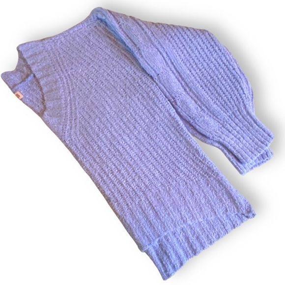 🎈SO Baby Blue Soft Cropped Sweater Size XS Oversized - Picture 6 of 8